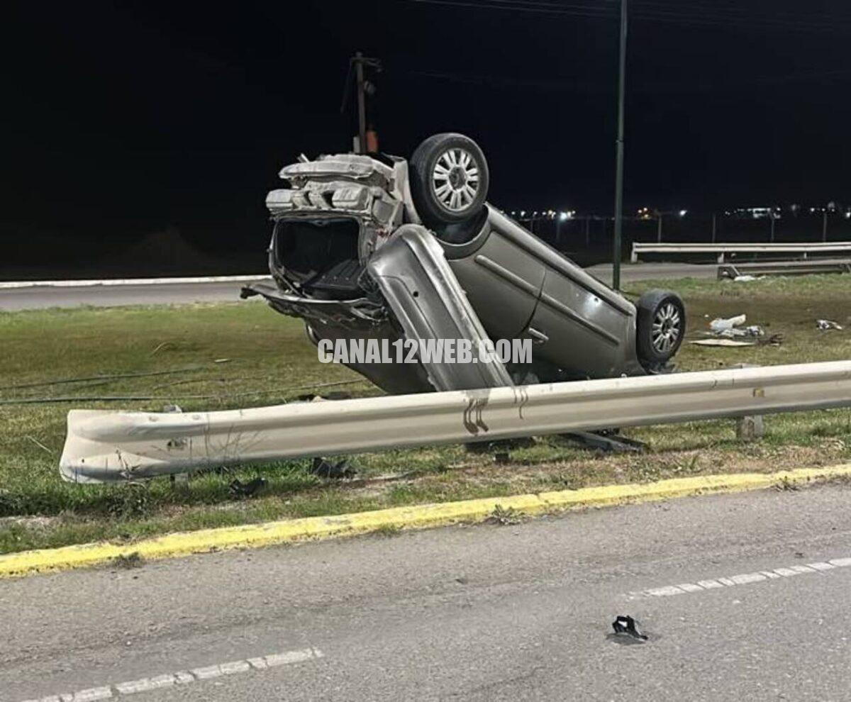 Vuelco en la Doble Trocha entre Rawson y Playa Unión