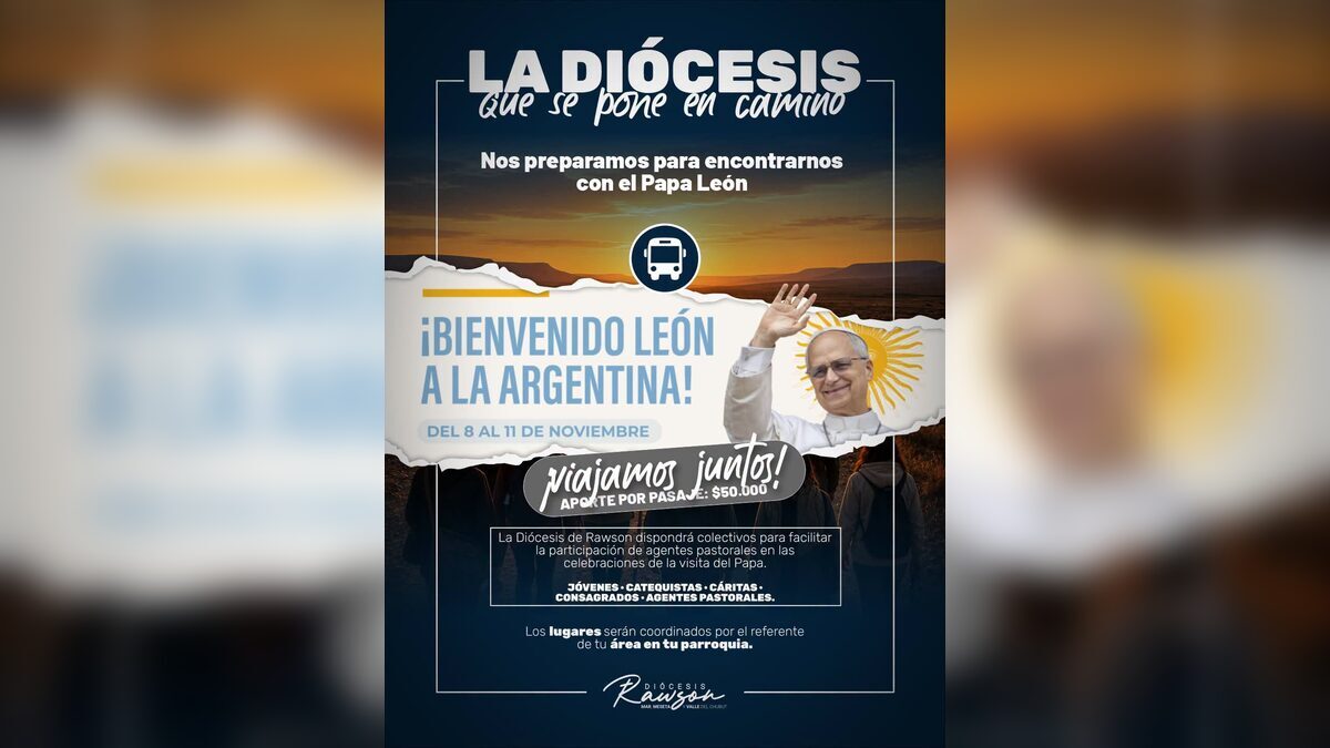 La Diócesis de Rawson organiza colectivos para participar de la llegada del Papa León XIV