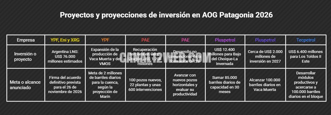 AOG Patagonia 2026: Anuncios de inversión y los proyectos que anticiparon los CEO AOG PATAGONIA